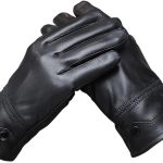 Tillonetiy Men's Winter Genuine Sheepskin Gloves, Touch Screen Warm Leather Gloves for Men, Cashmere Lined Outdoor Driving